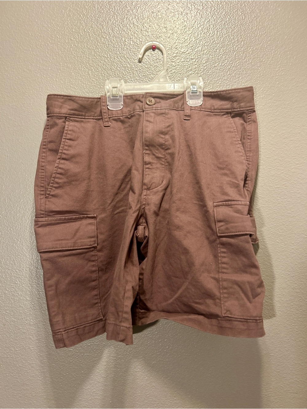 Old Navy Mens 32 Brown Lived-In Straight Cargo Shorts Built-In Flex